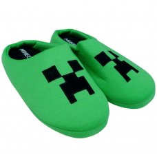 04479: Kids Minecraft Creeper 3D Green Slipper (Kids Shoe Sizes: 8-13)